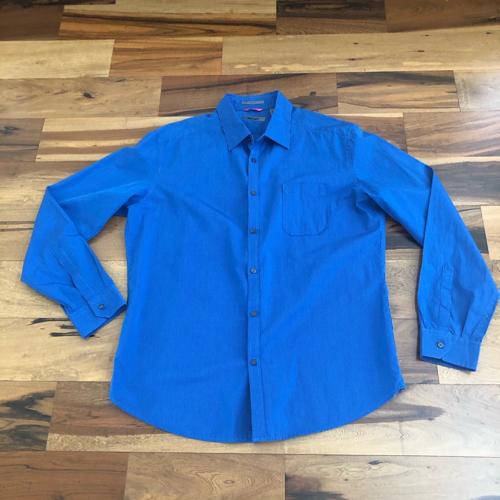 DKNY Blue Stripe Button-Down Shirt